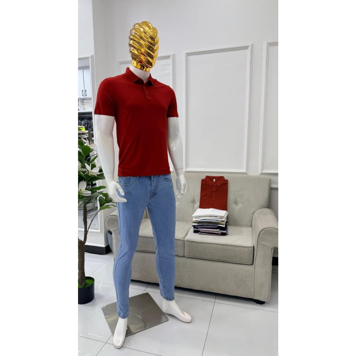 BURGUNDY CLASSIC KNITTED POLO