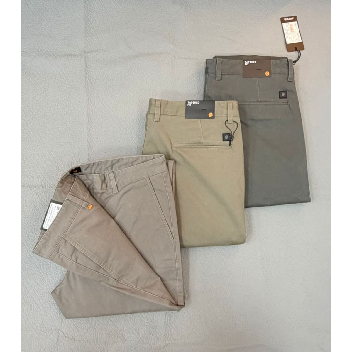 DARK CHARCOAL GREY TAPERED FIT KHAKI TROUSERS