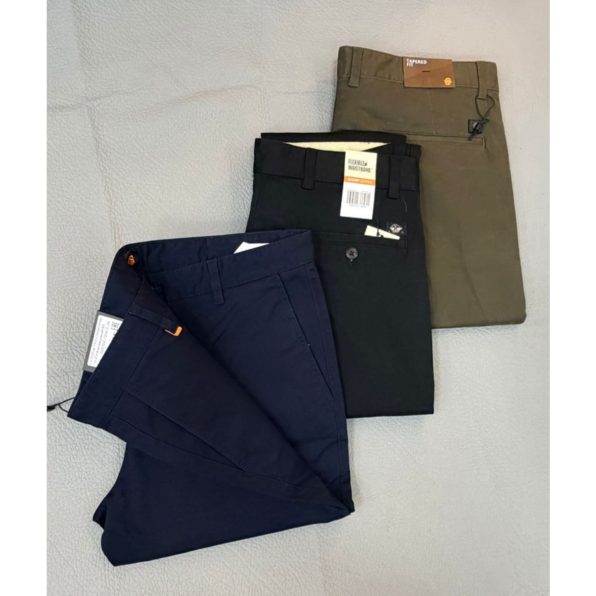 BLACK SMART SERIES FLEX WAISTBAND KHAKIS