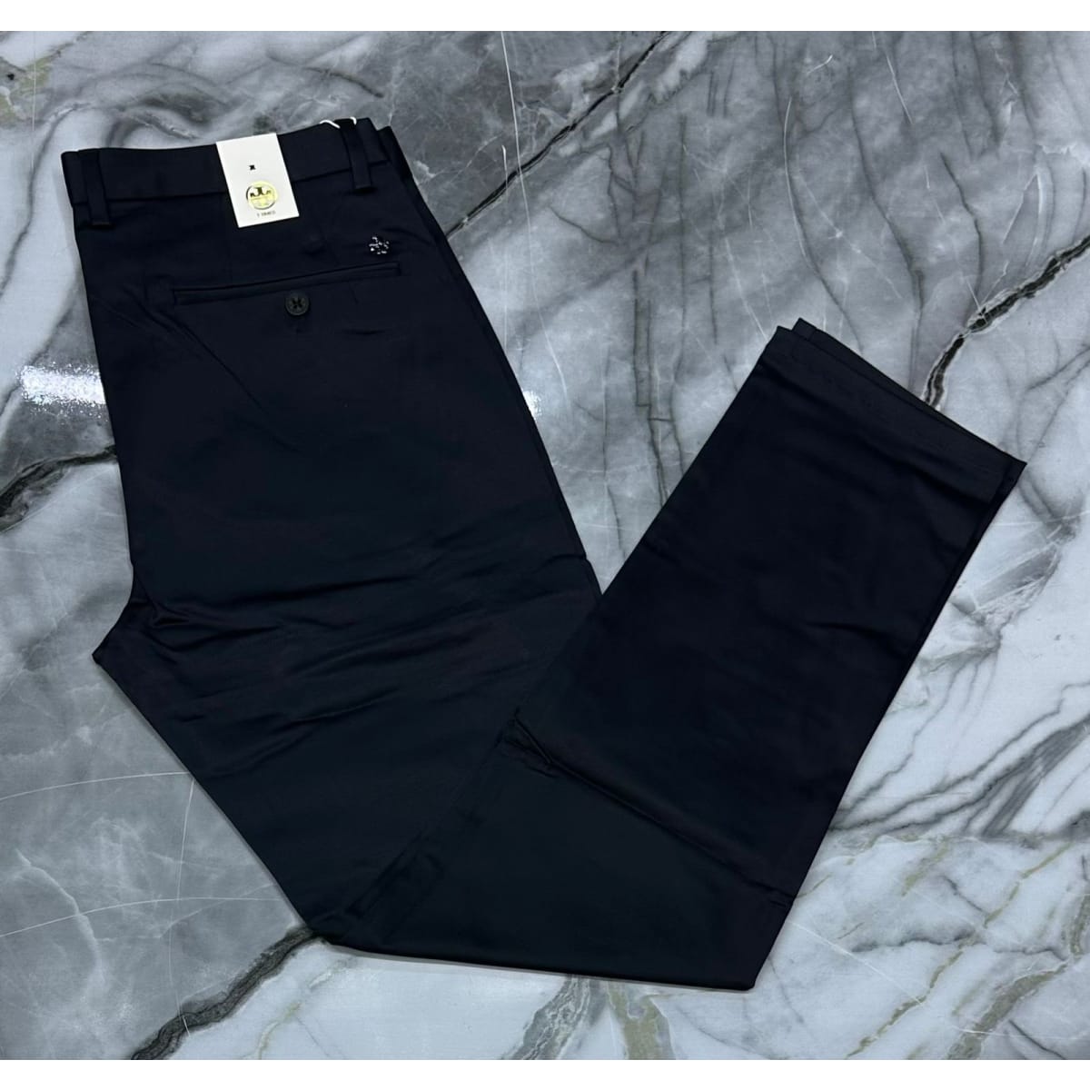 MEN'S SLIM-FIT BLACK CHINO DRESS TROUSERS