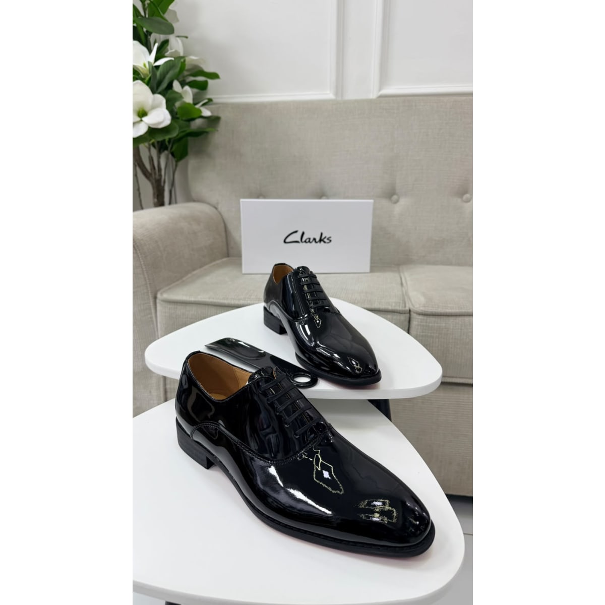 Clarks Black Patent Leather Formal Oxford Shoes