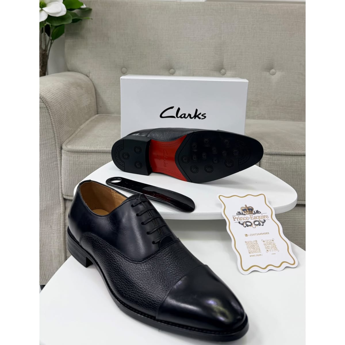 Clarks Black Leather Cap Toe Formal Shoes