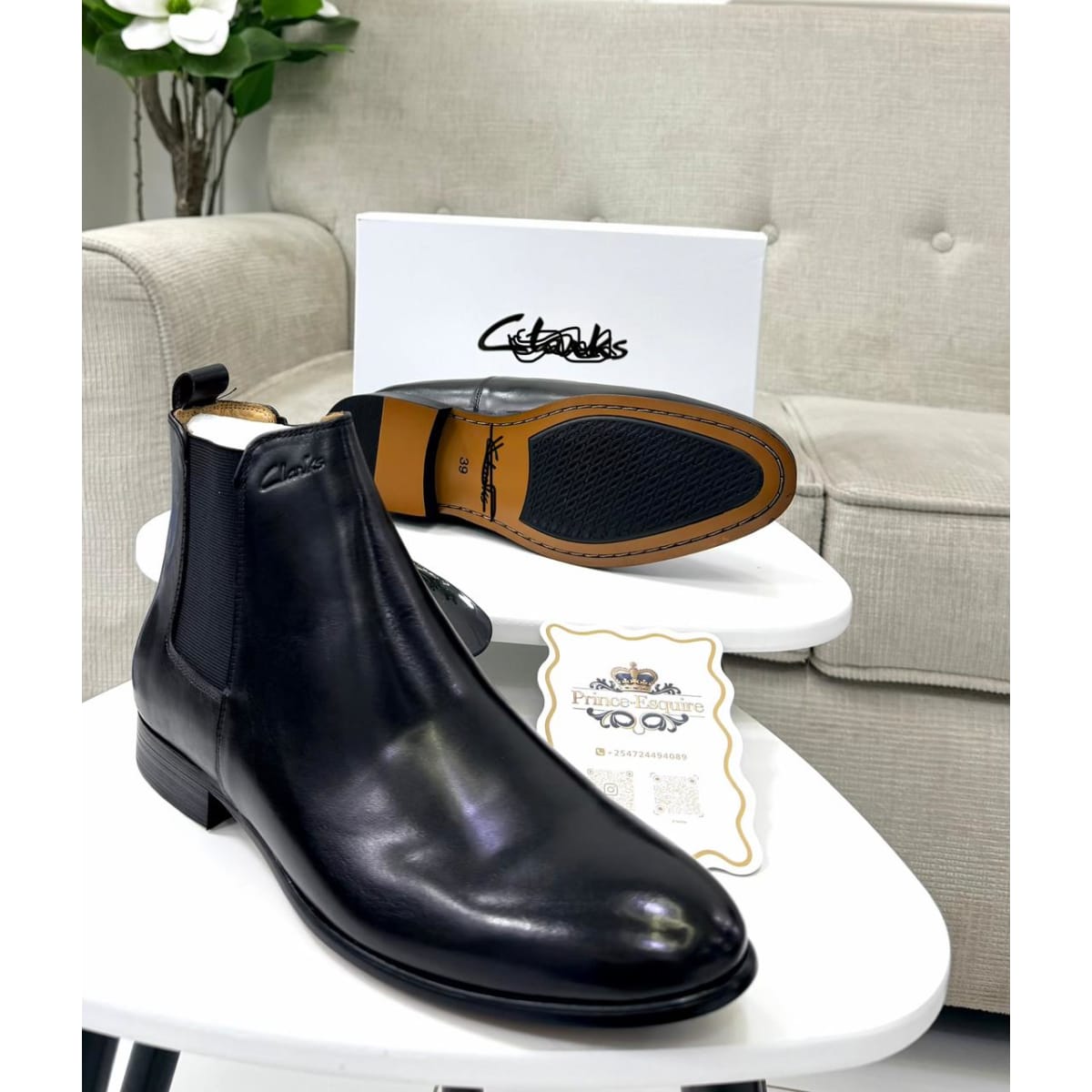 Black Leather Chelsea Boots