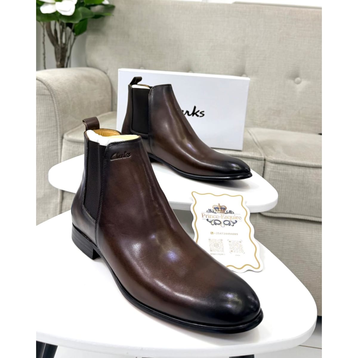 Clarks Dark Brown Leather Chelsea Boots...