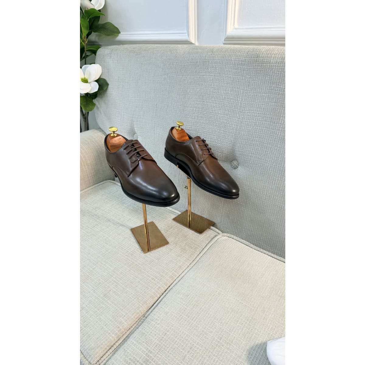 Dark Brown Leather Oxford Formal Shoes