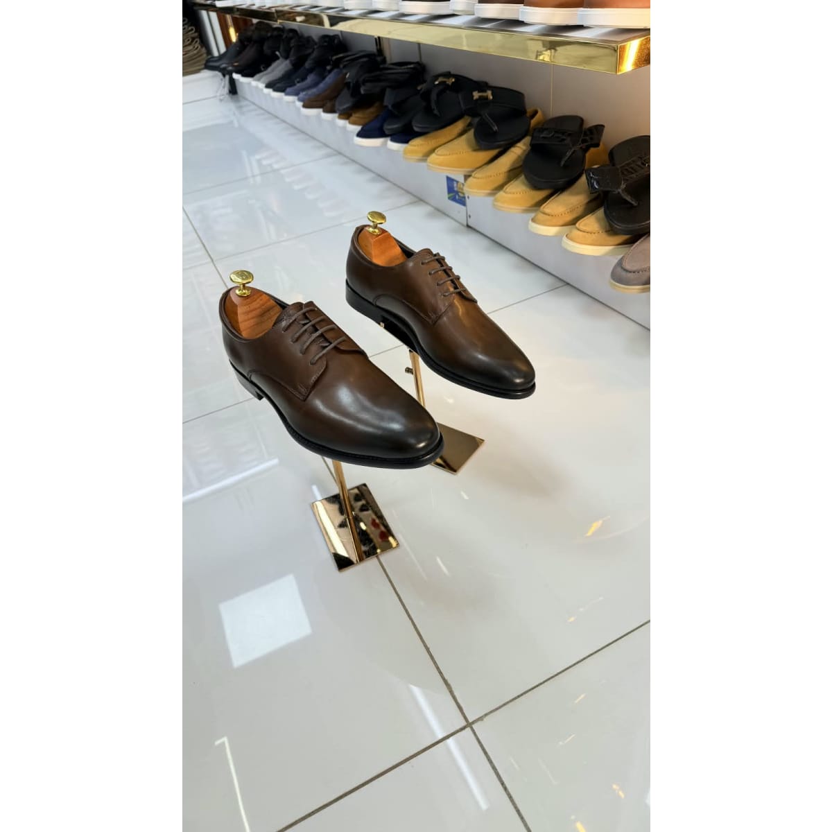 Dark Brown Leather Formal Derby Shoes