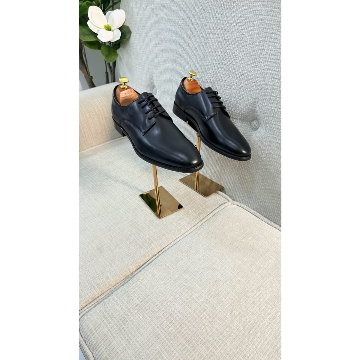 Classic Black Leather Derby Shoes
