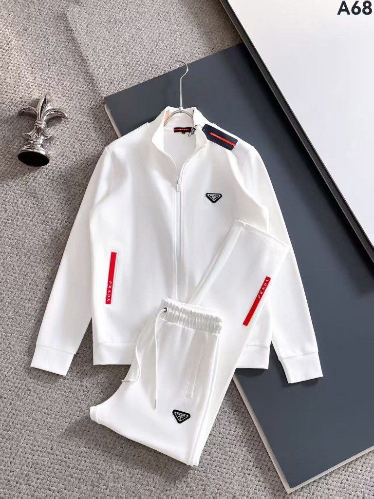 PRADA WHITE RED-STRIPE TRACKSUIT SET Kenya | Prince Esquire