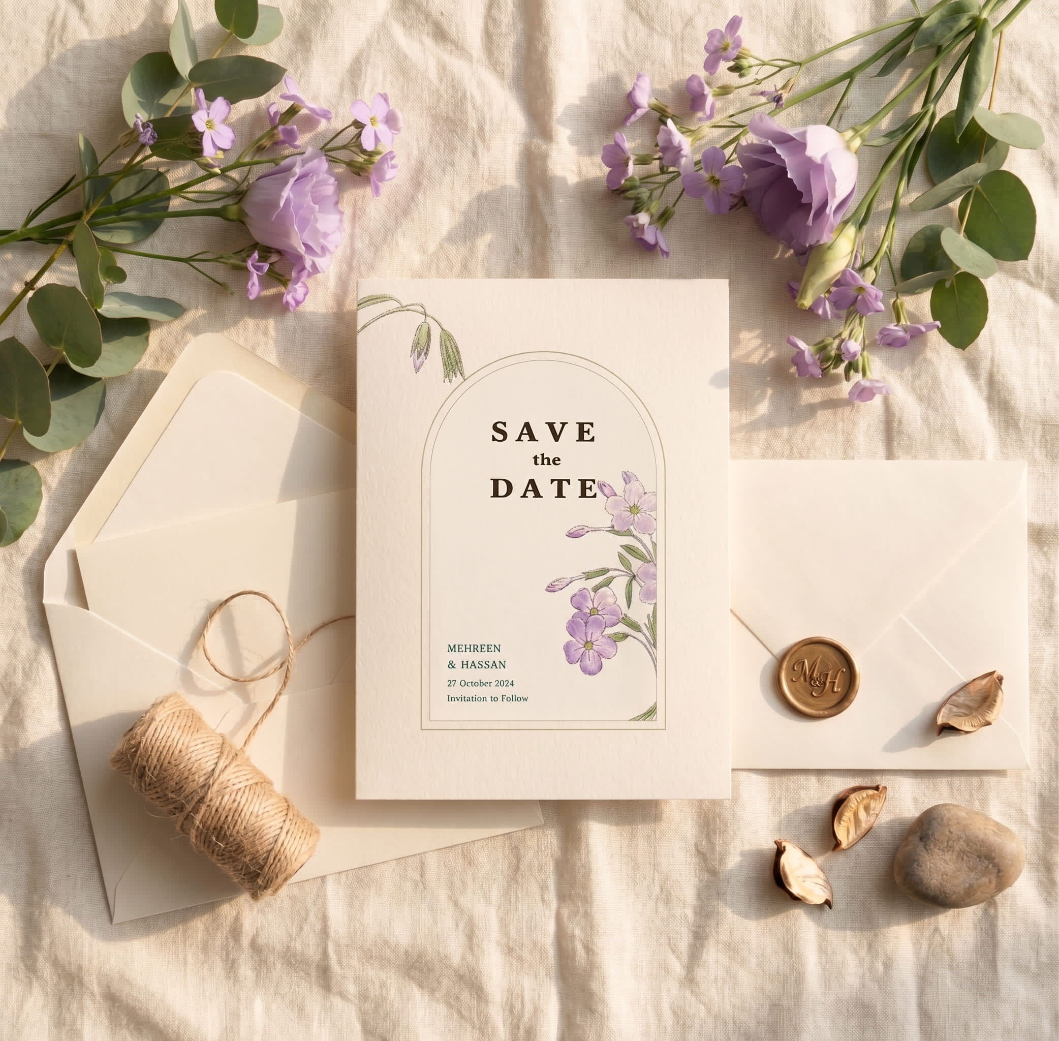 Periwinkle Arch Wedding Ceremony Card Set | Shahi Bulawa Karachi