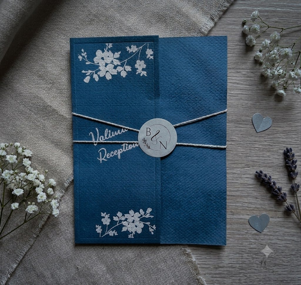 Frosted Acrylic Wedding Card with Textured Navy Pouch in Karachi - Shahi Bulawa — view 2