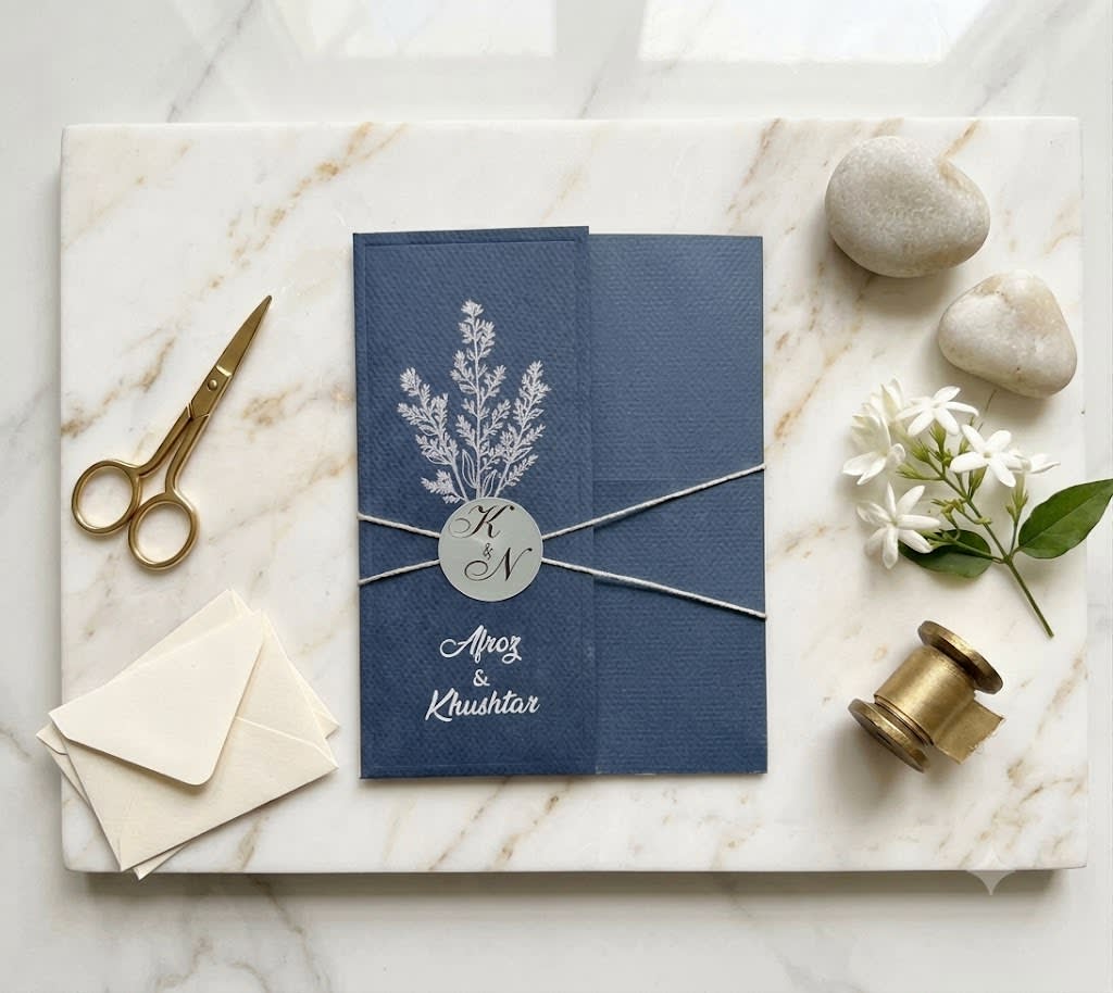 Clear Acrylic Wedding Card with Gold Foil Flowers in Karachi - Shahi Bulawa thumbnail 2