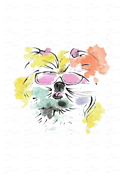 Tableau aquarelle Le chien, disponible en affiche d'art à encadrer