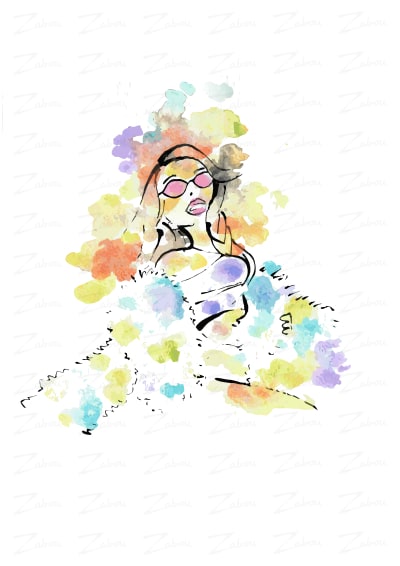 Tableau aquarelle La distinguée, disponible en affiche d'art à encadrer