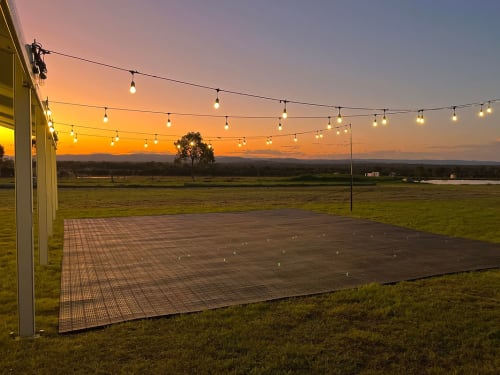 Festoon lighting marquee at sunset in Toowoomba &mdash; In-Tents Events