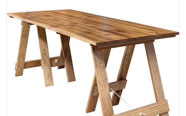 Rustic Timber Trestle Table (2.4m) hire Brisbane