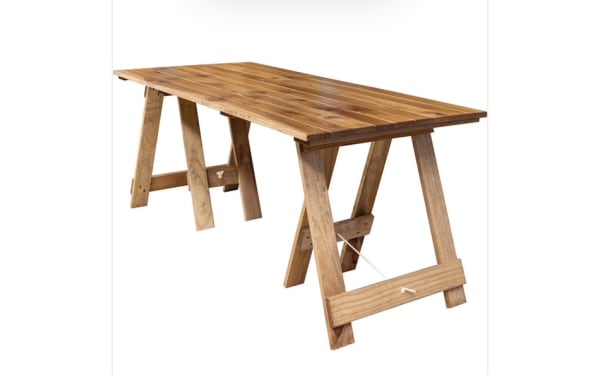 Rustic Timber Trestle Table (2.4m) hire Brisbane