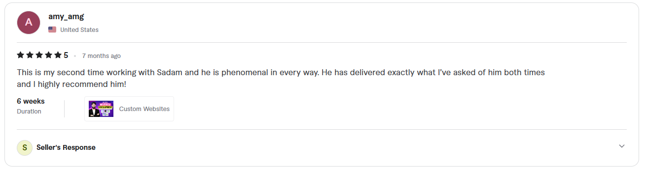 Client review screenshot 18 for Sadam Barkat