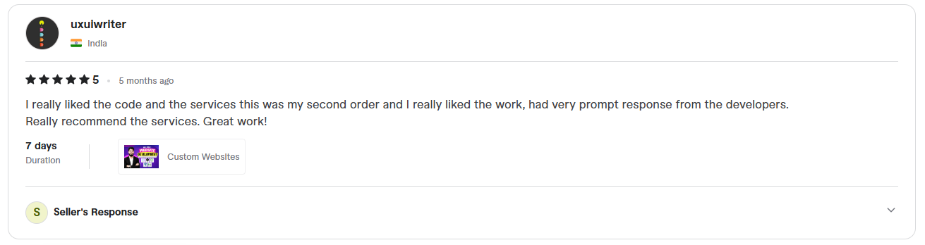 Client review screenshot 22 for Sadam Barkat