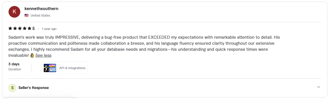 Client review screenshot 29 for Sadam Barkat