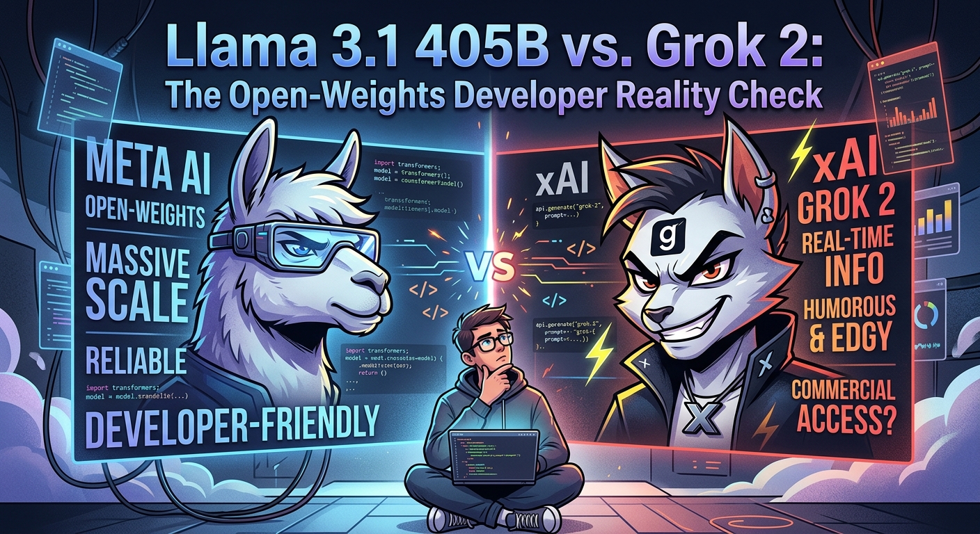 Llama 3.1 405B vs. Grok 2: The Open-Weights Developer Reality Check