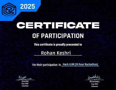 IIIT Delhi Hackathon Certificate