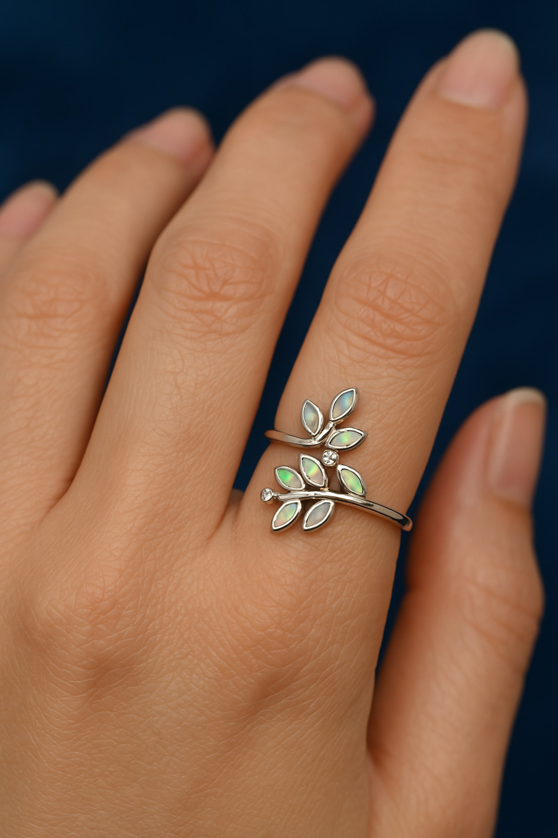 Celestine Leaf Ring image 4