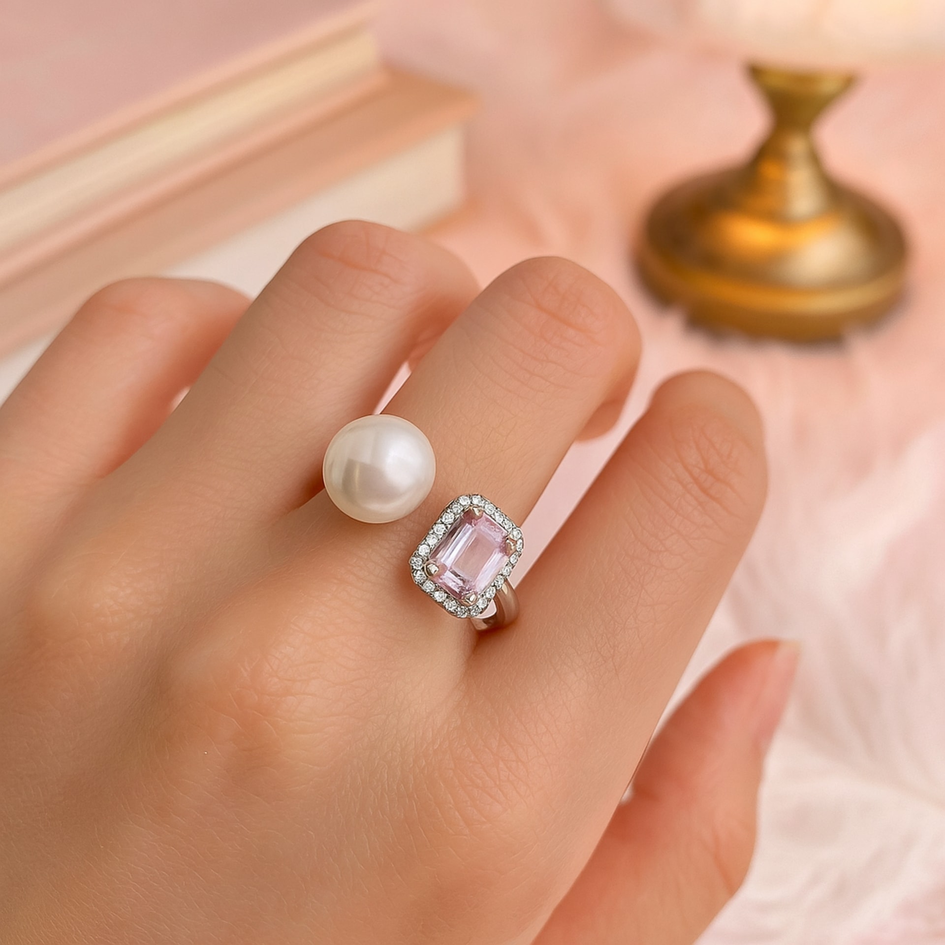 Blush Pearl Spark Ring image 2