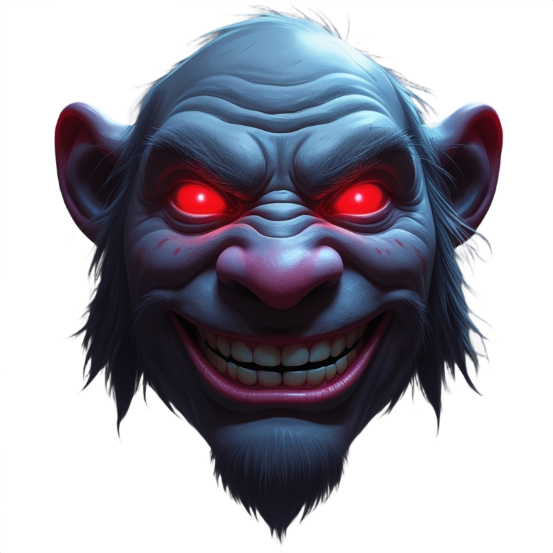 Truly Scary Troll Face 3D PNG
