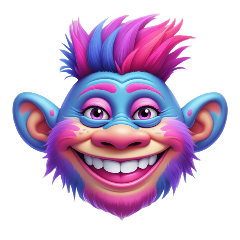 3D Troll Face PNG with no background