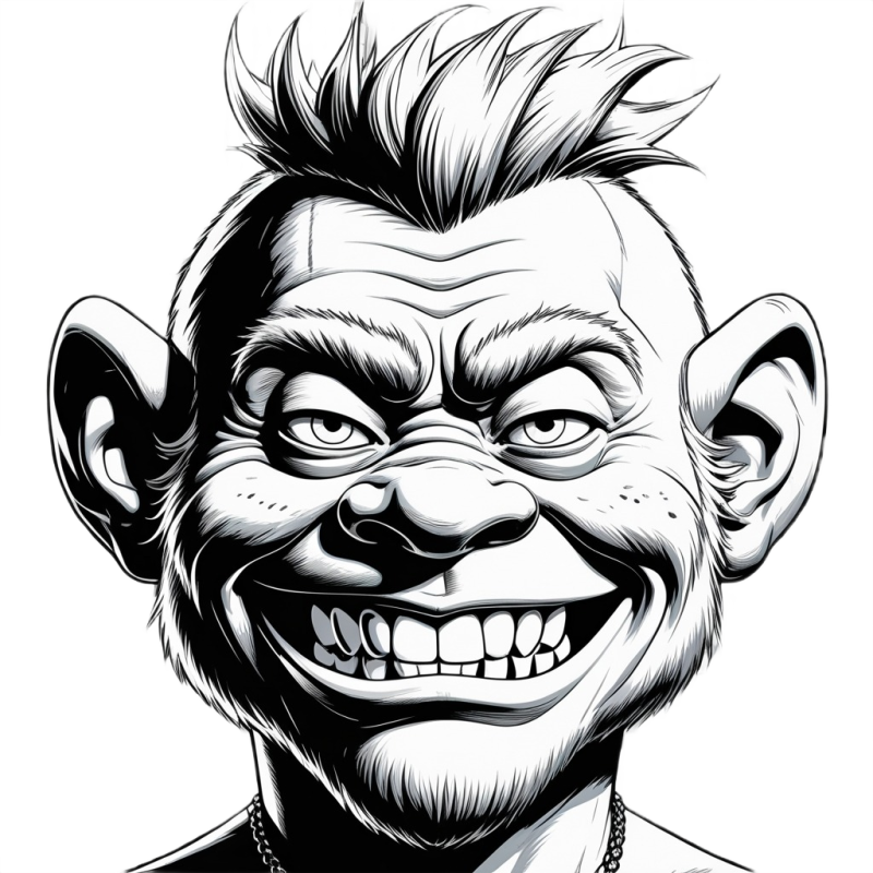 Troll Face Sketch, Laughing Troll Face​ PNG Image