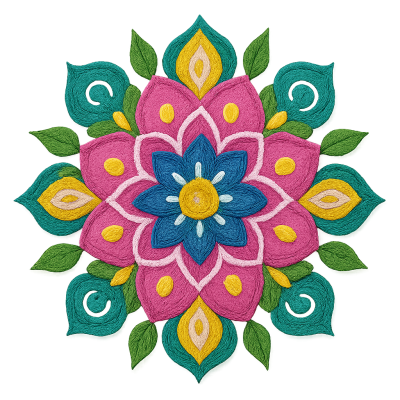 Transparent Rangoli Vector PNG — Clean Clipart for Diwali