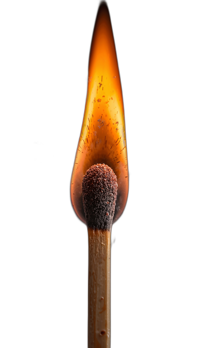 Burning Matchstick PNG Transparent Background – Lit Match Fire Image