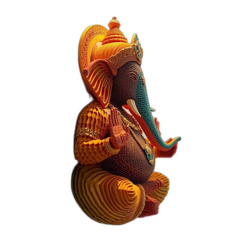 Glowing Ganesha PNG – Futuristic Editing Background HD Free