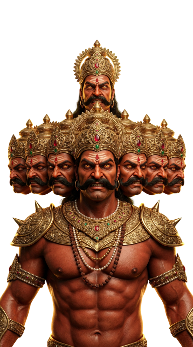 Ravana PNG Transparent Image | 10 Heads Demon King Free Download