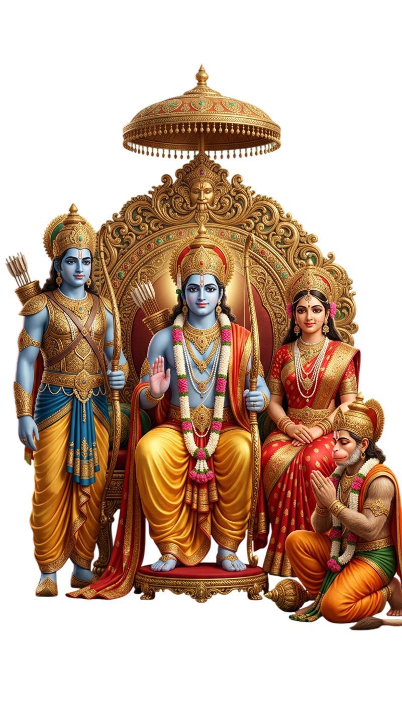 Ram Darbar PNG Transparent | Free Lord Rama Sita Lakshman Hanuman Image