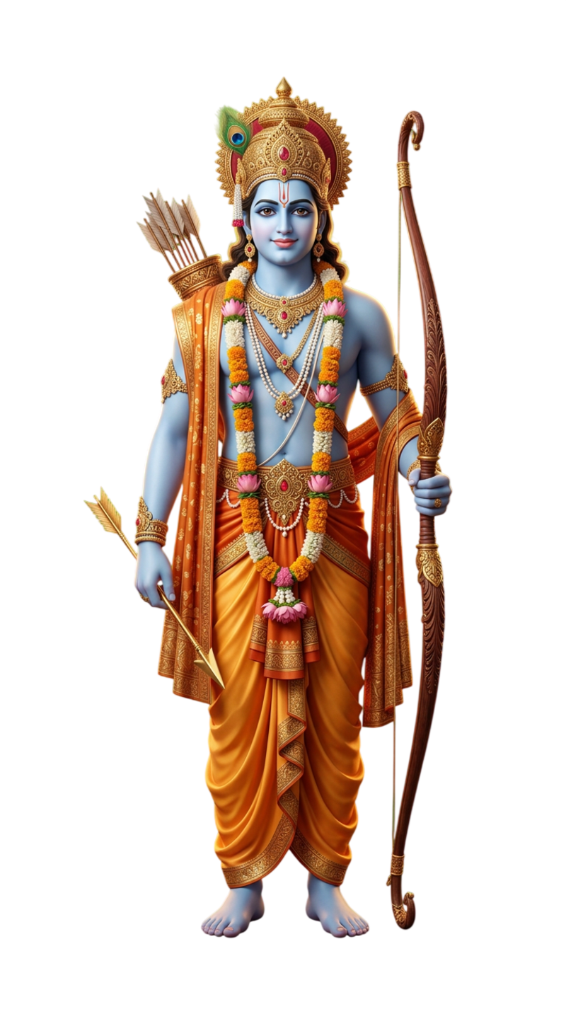 Lord Rama with Bow PNG | Free Shri Ram Transparent Image for Dussehra