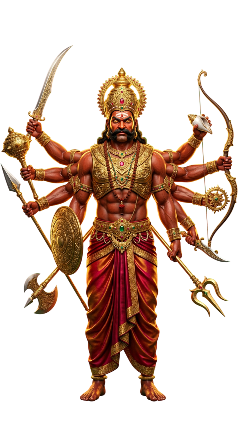 10 Headed Ravana PNG | Free Dussehra Demon King Transparent Image