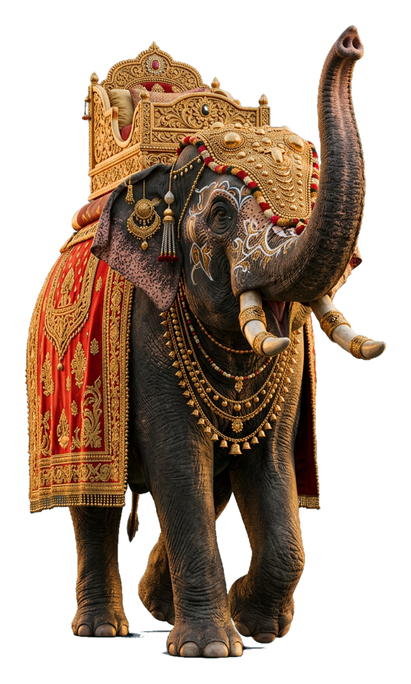 Royal Decorated Elephant PNG | Free Indian Wedding & Festival Image
