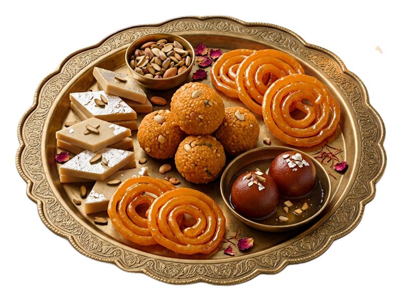 Diwali Sweets PNG Transparent | Free Indian Mithai Thali 2026