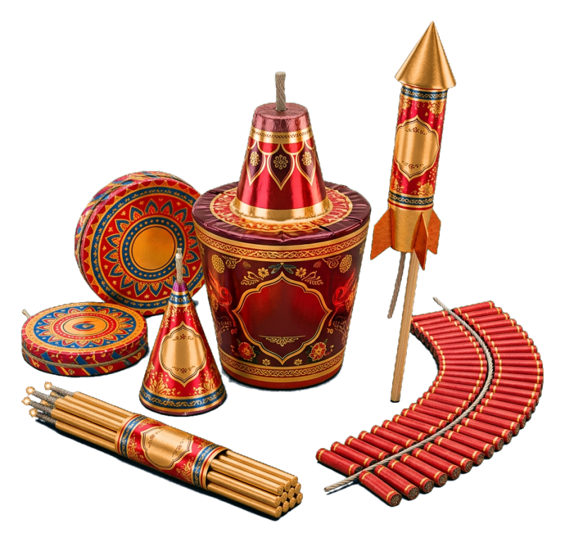 Diwali Firecrackers PNG | Free 2026 Festival Fireworks Transparent Image