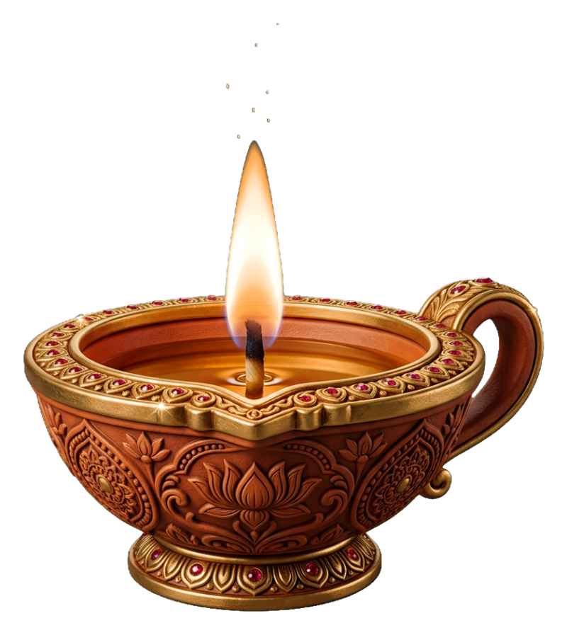 Ornate Diya PNG Transparent | Free Diwali 2026 Lamp Image