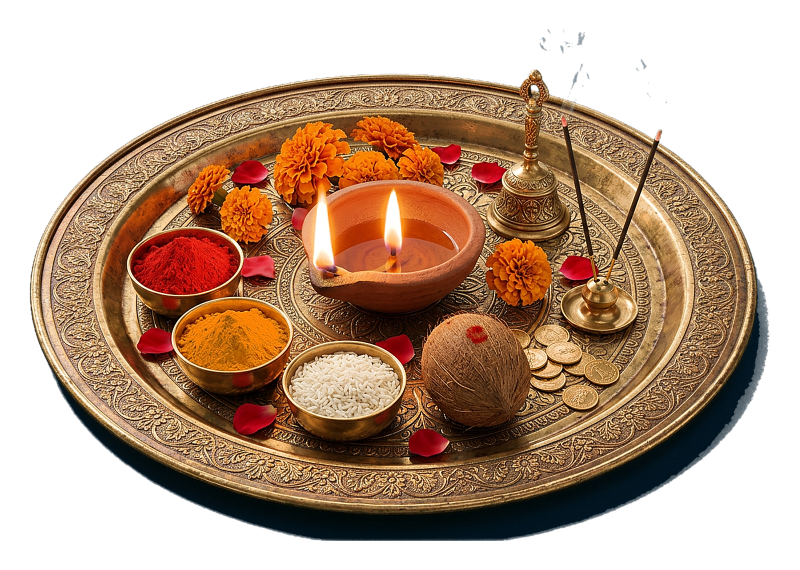 Puja Thali PNG Transparent | Free Diwali 2026 Lakshmi Puja Image