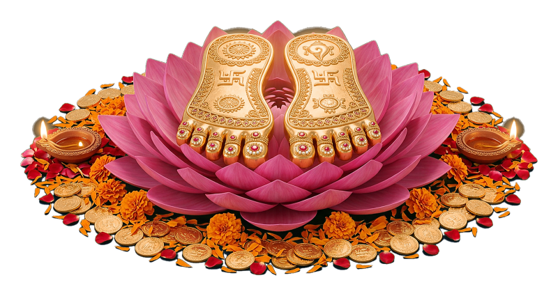 Lakshmi Charan PNG Transparent | Free Diwali 2026 Puja Image