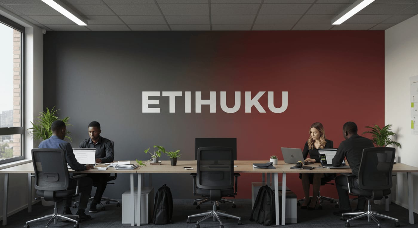 The Etihuku team at work in the office