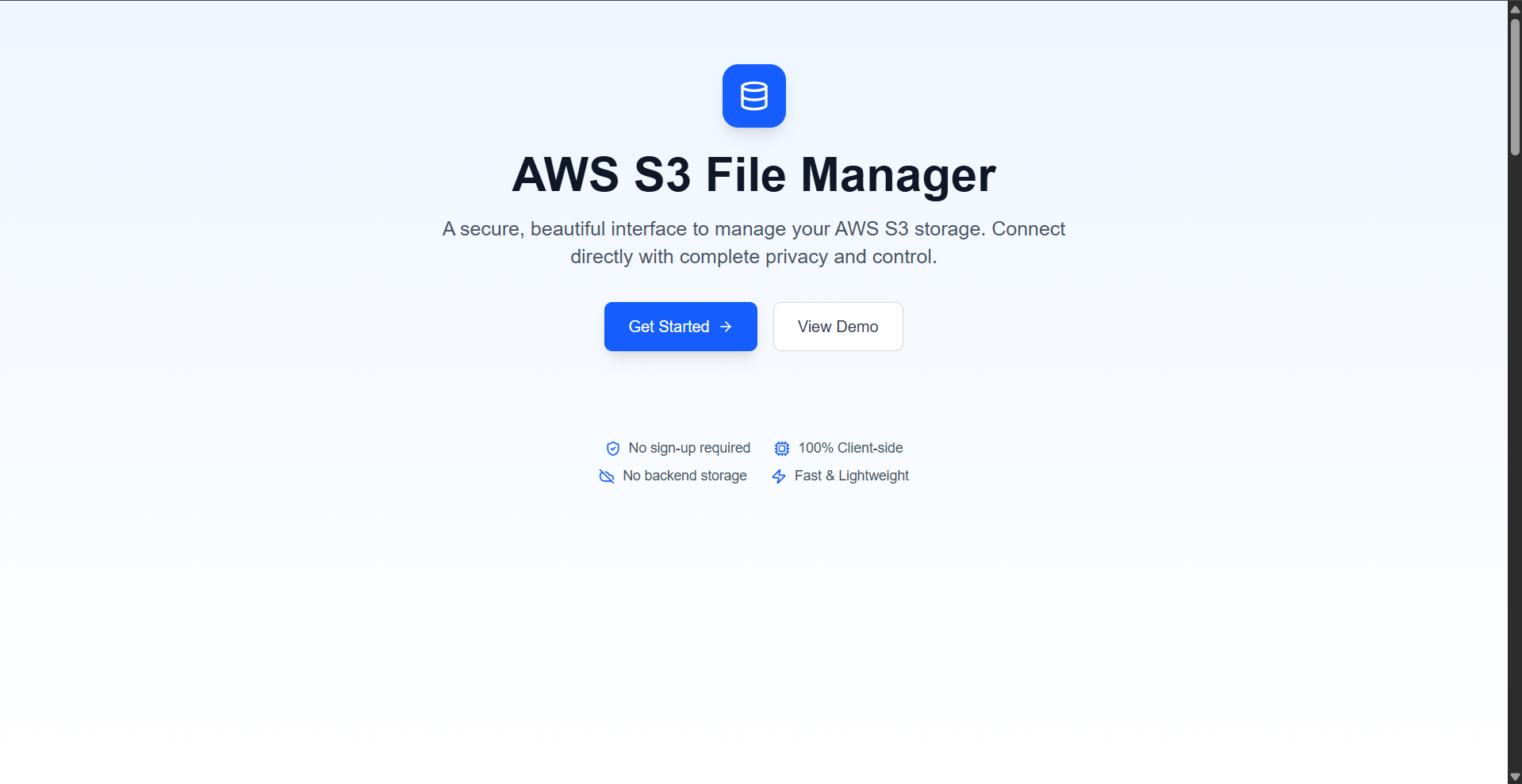 S3Visualizer – AWS S3 Management UI preview 1