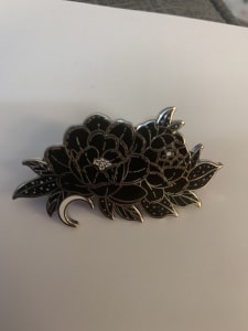 Black peony with stars image