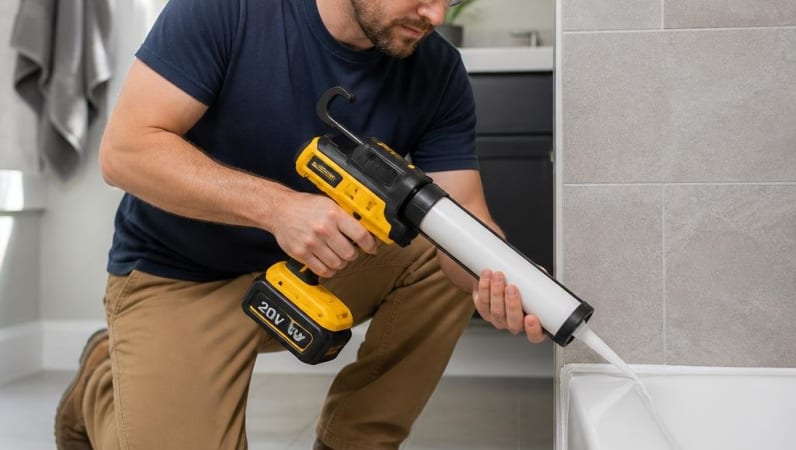 DIY Bathroom Caulking in Orléans Using a 20V Caulking Gun