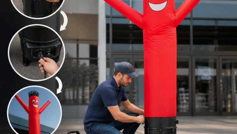 How to Set Up a Tube Man with Blower Safely