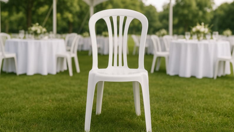 Rent Top Occasions to Rent White Plastic Bistro Chairs in Orléans in Orléans at Chez Party World Rentals Top Occasions to Rent White Plastic Bistro Chairs in Orléans for rent in Orléans – RentAnythingStore