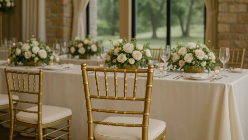 Rent Creating Elegant Wedding Decor with Gold Chiavari Chairs in Loudoun, Fairfax or Washington DC in Chantilly at Event Conf Creating Elegant Wedding Decor with Gold Chiavari Chairs in Loudoun, Fairfax or Washington DC for rent in Chantilly – RentAny